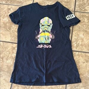 Neff Navy Blue Short Sleeve Tee with Star Wars Design